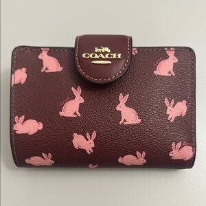 Coach Bunny Print Medium Zip wallet